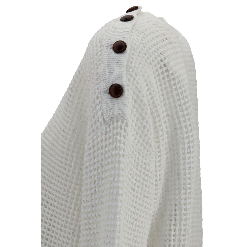 Brunello Cucinelli White Cotton Sweatshirt