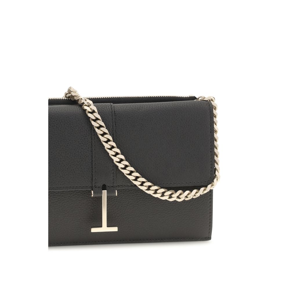 Tom Ford Black Calf Leather Bos Taurus Shoulder Bag