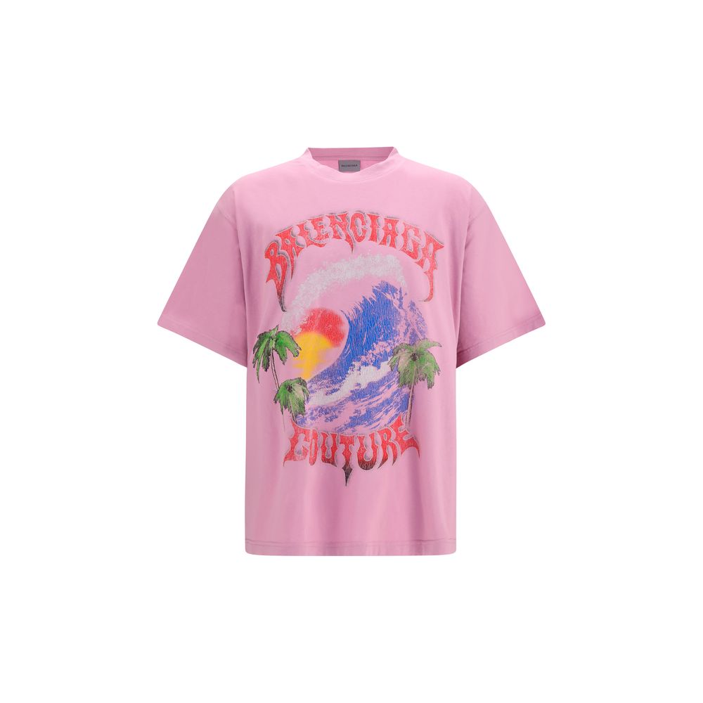 Balenciaga Purple Cotton T-Shirt Balenciaga