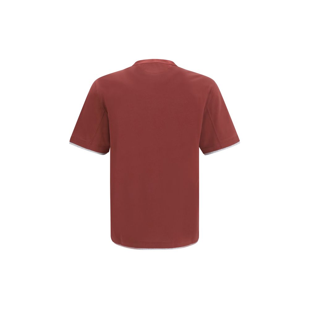 Brunello Cucinelli Bordeaux Cotton T-Shirt Brunello Cucinelli