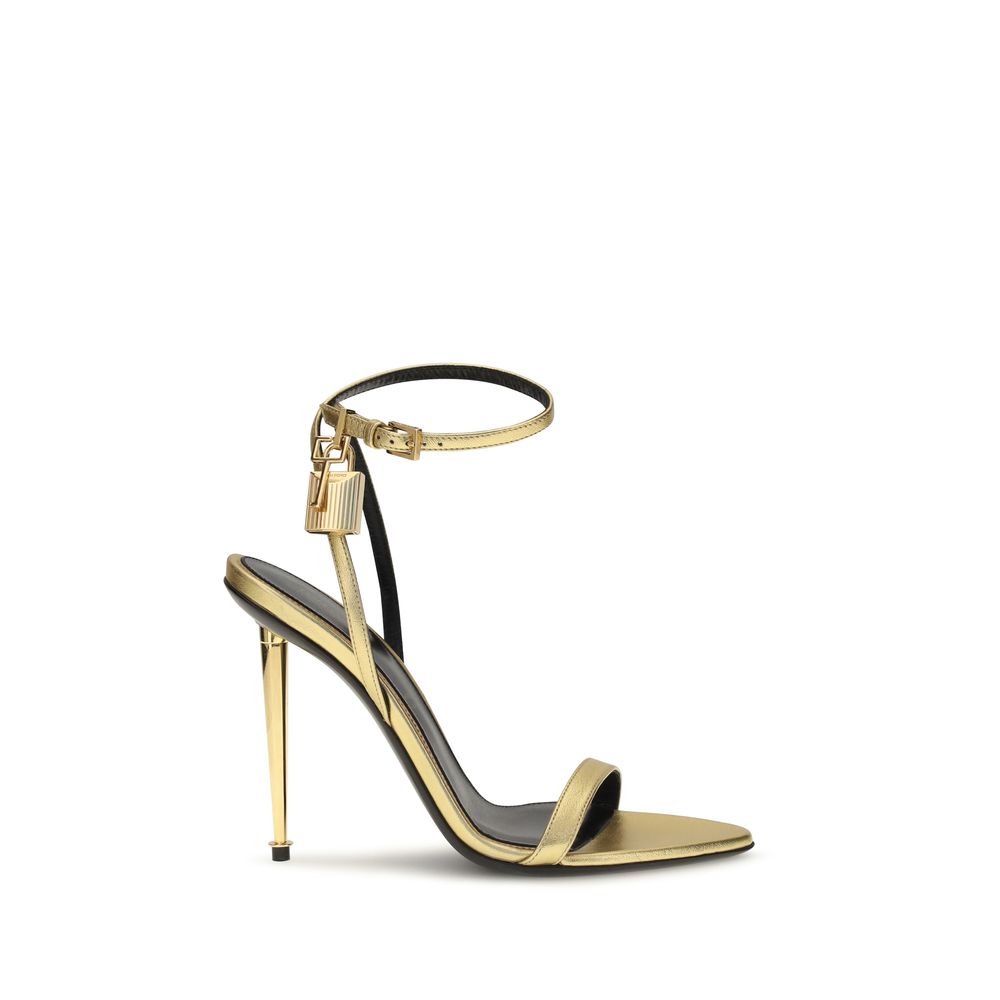 Tom Ford Gold Lamb Ovis Aries Aries Stiletto Heel Sandals Tom Ford