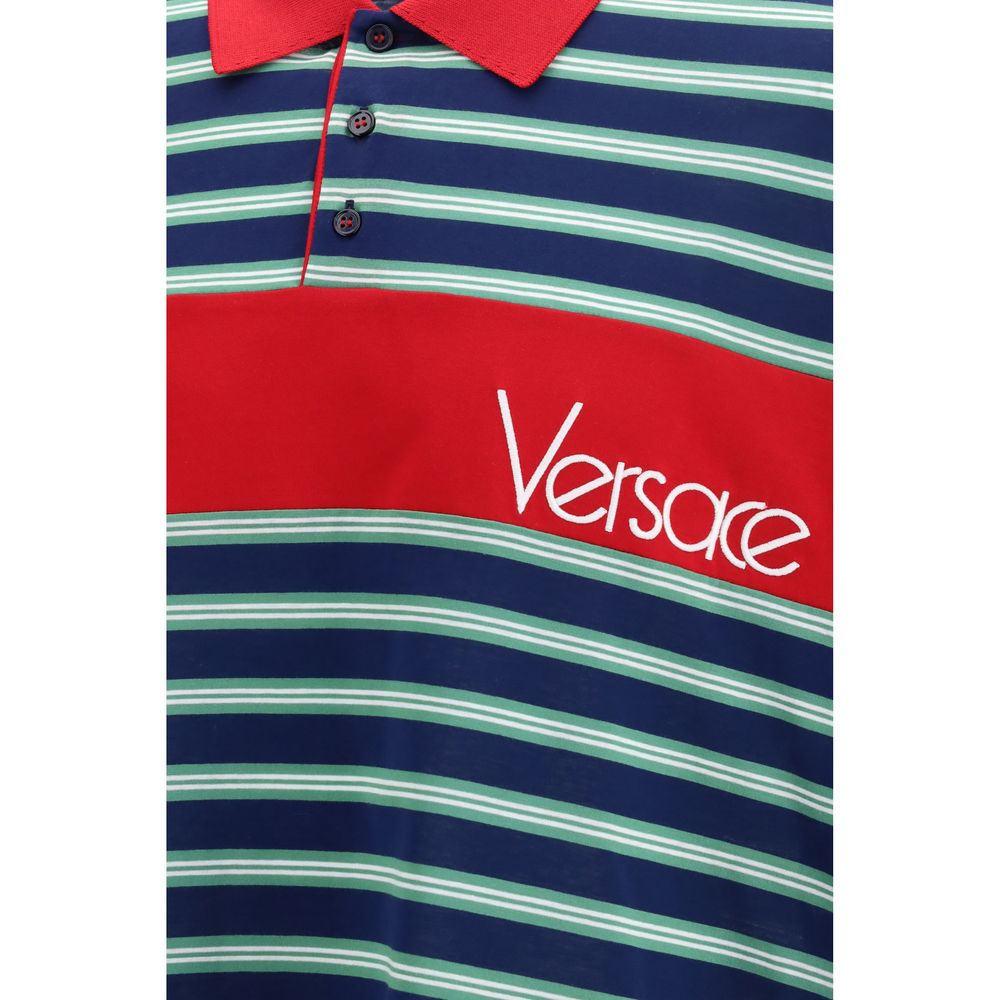 Versace Multicolor Cotton Polo Shirt Versace