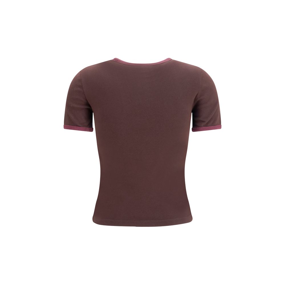 Courrèges Brown Cotton T-Shirt Courrèges