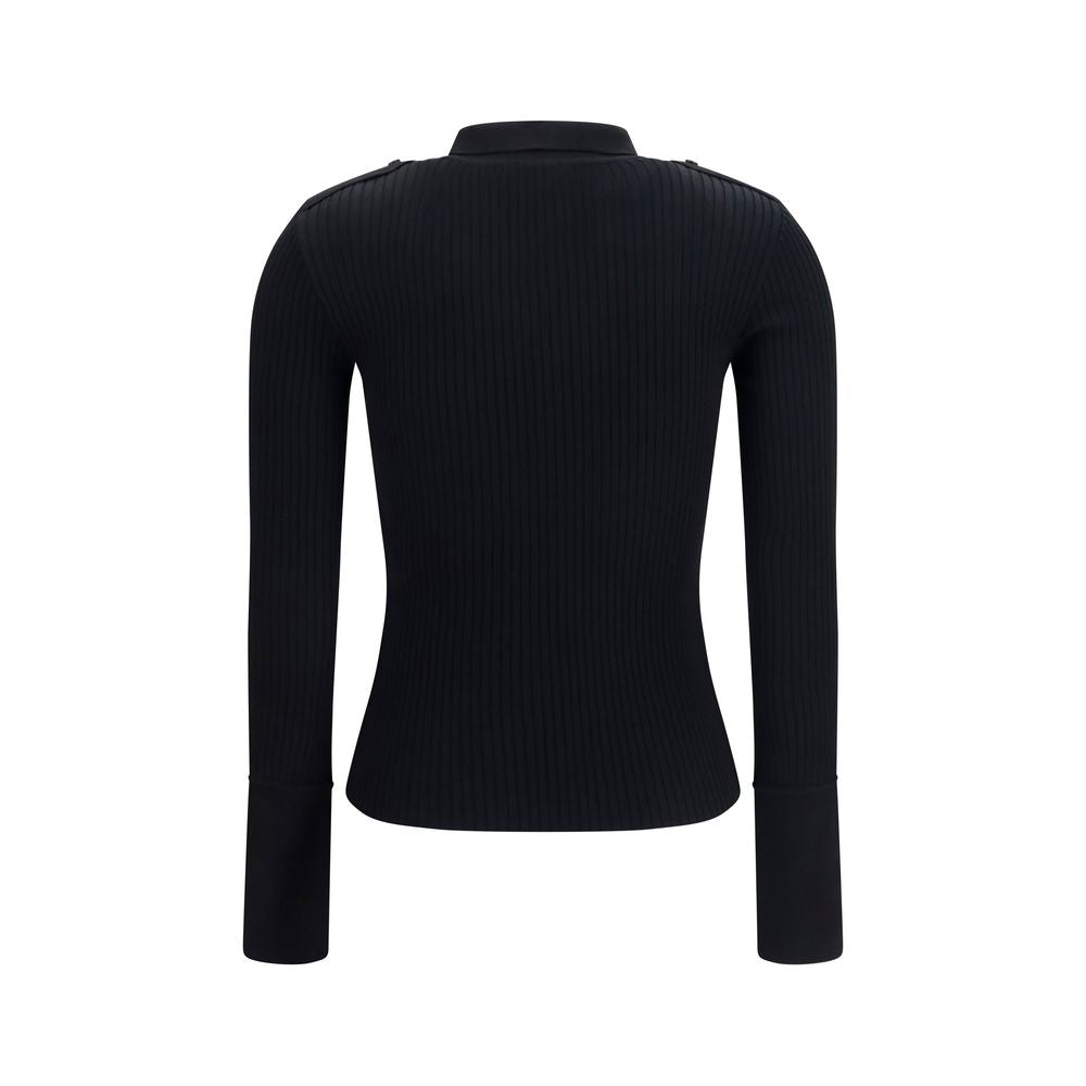 Courrèges Black Viscose Polo Shirt Courrèges