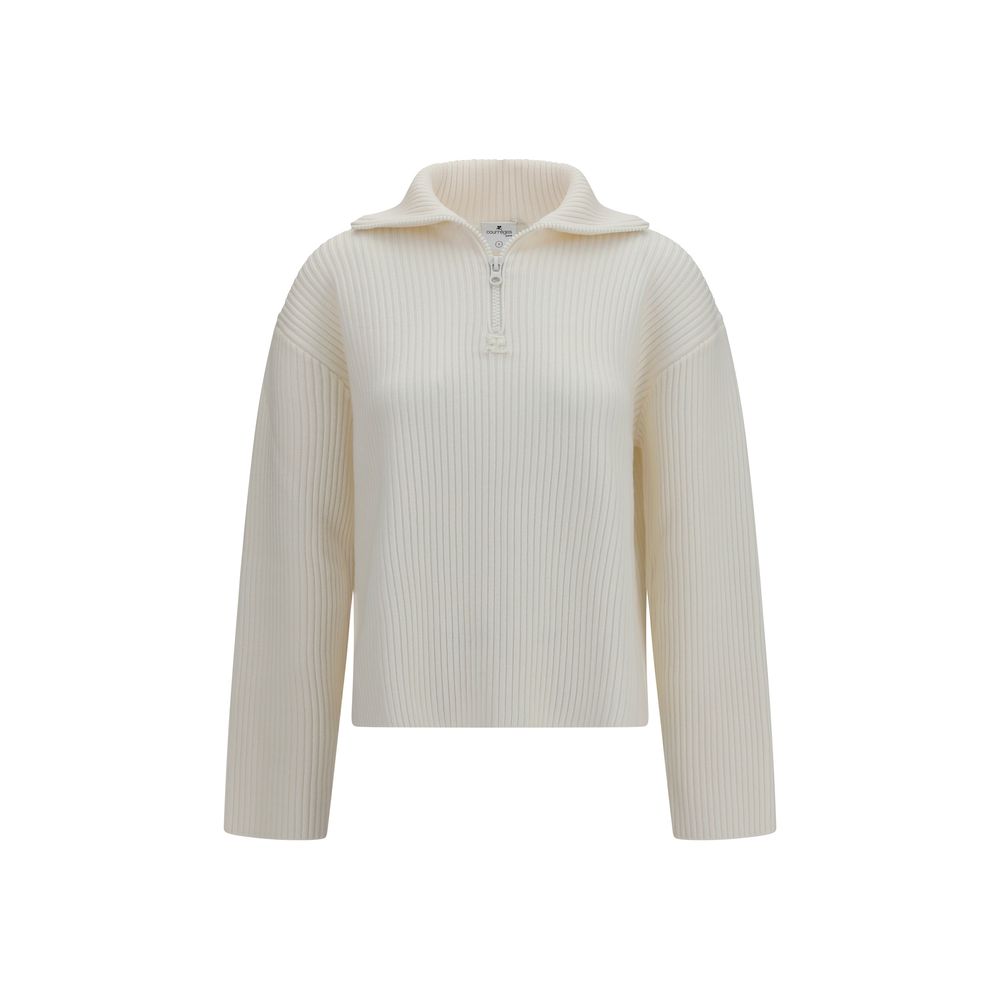 Courrèges White Wool Oves Aries Sweatshirt Courrèges