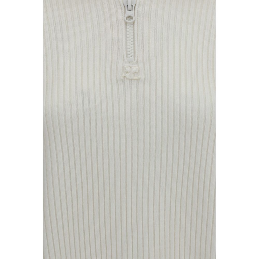 Courrèges White Wool Oves Aries Sweatshirt Courrèges