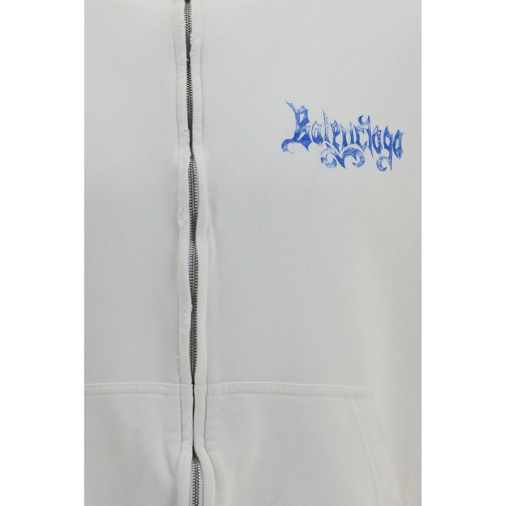 Balenciaga White Cotton Sweatshirt