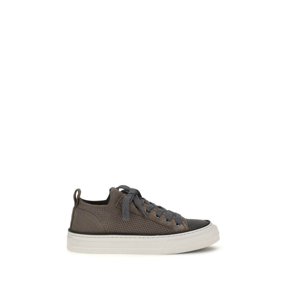 Brunello Cucinelli Brown Cotton Low Top Sneakers Brunello Cucinelli