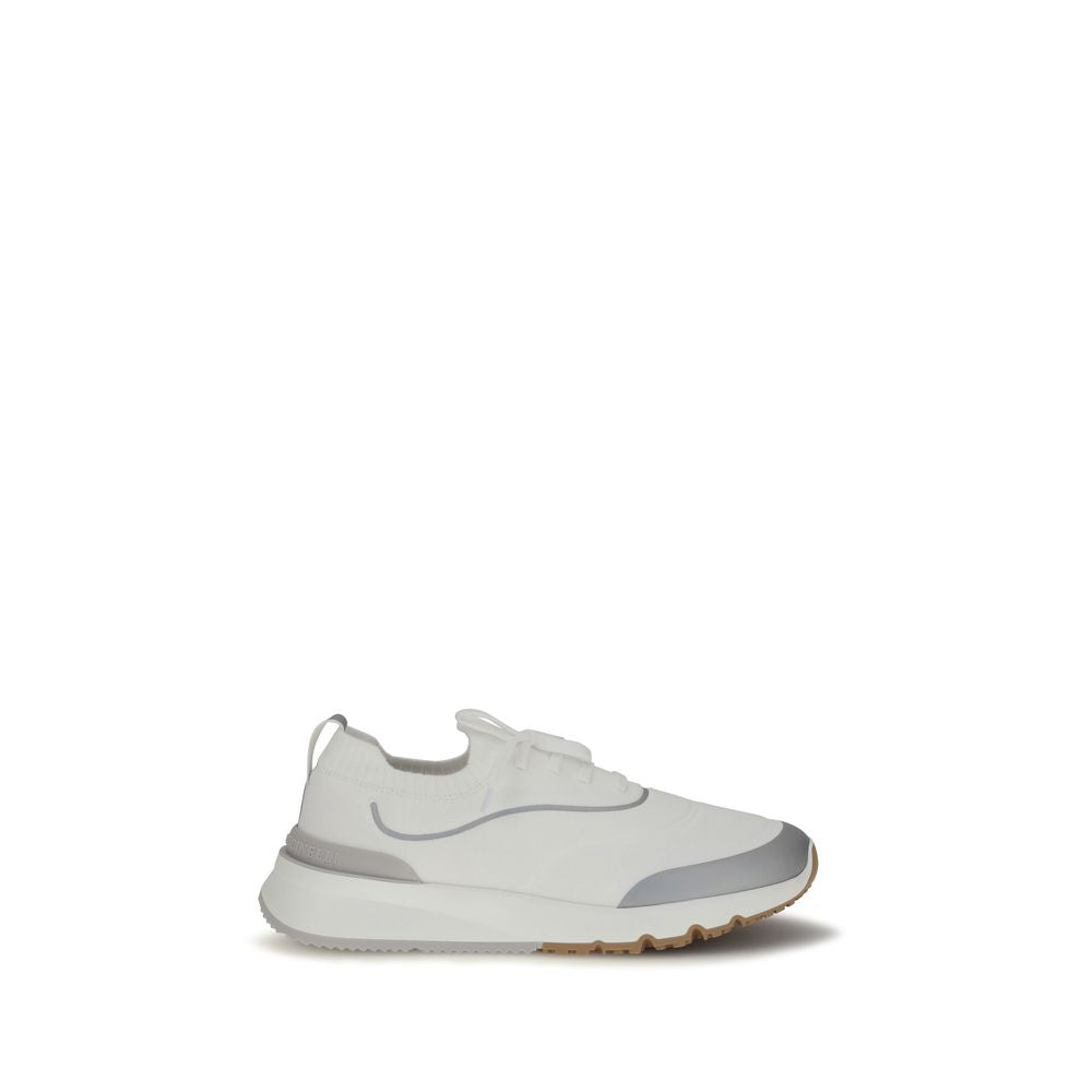 Brunello Cucinelli White Cotton Athletic Sneakers Brunello Cucinelli