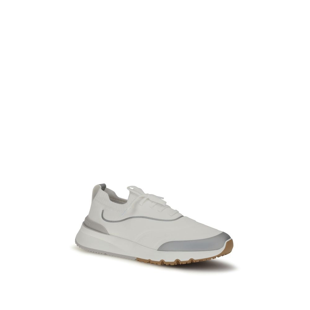 Brunello Cucinelli White Cotton Athletic Sneakers Brunello Cucinelli