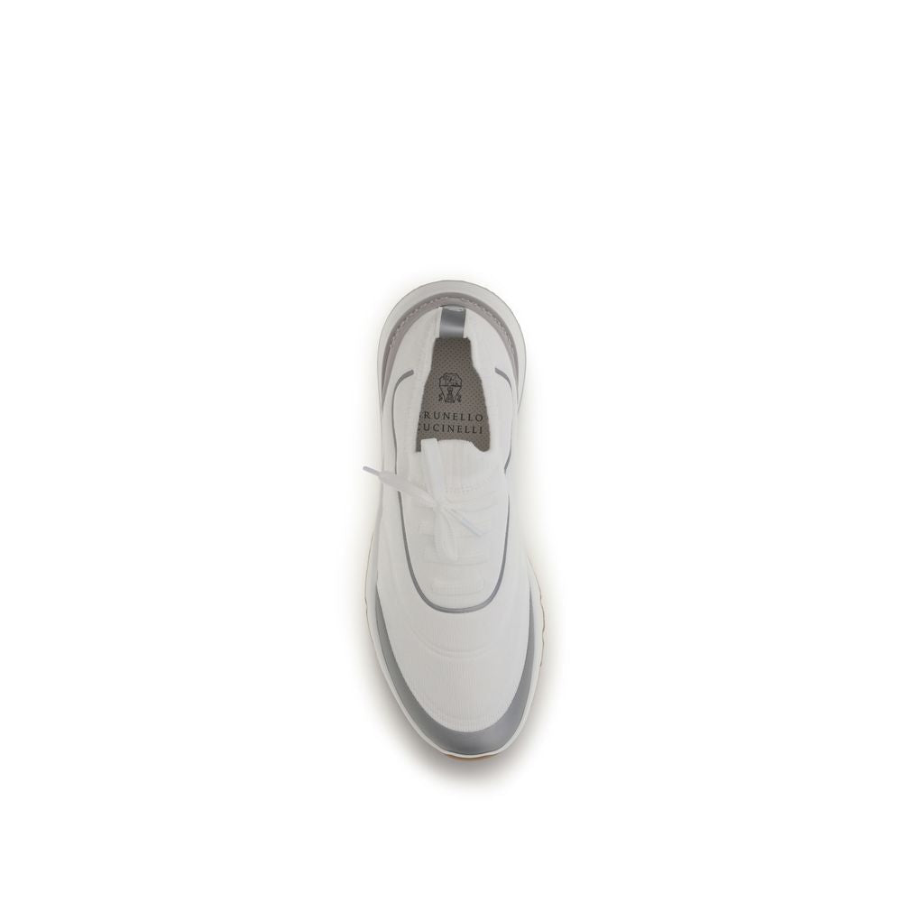 Brunello Cucinelli White Cotton Athletic Sneakers Brunello Cucinelli