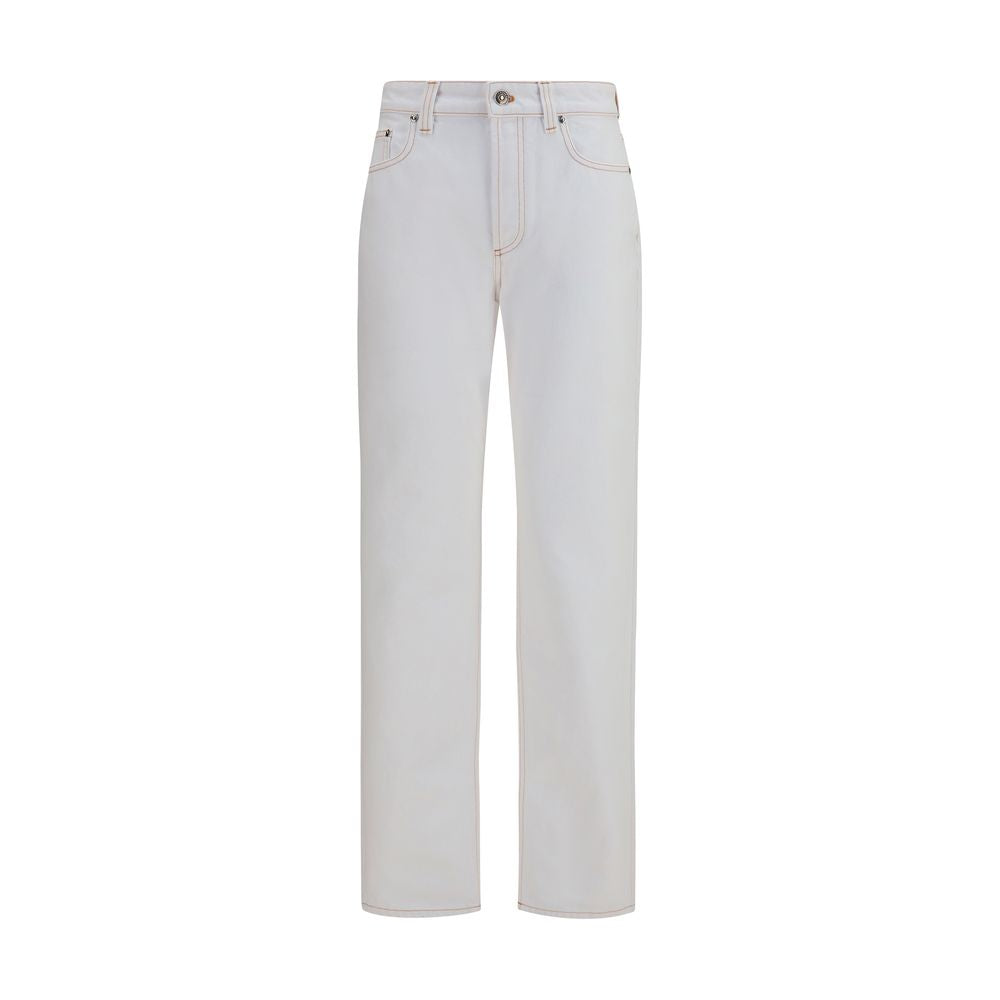 Versace White Cotton High-Waisted Jean Versace