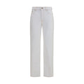 Versace White Cotton High-Waisted Jean Versace
