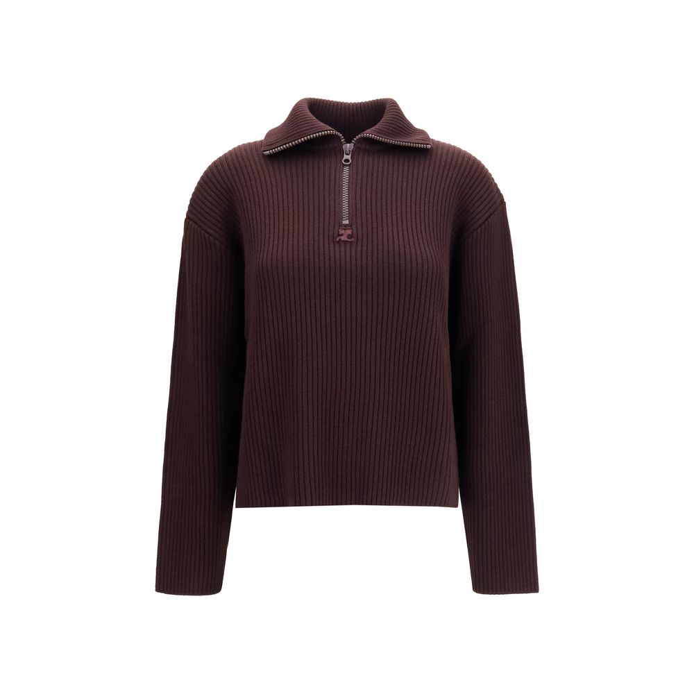 Courrèges Brown Wool Oves Aries Sweatshirt Courrèges