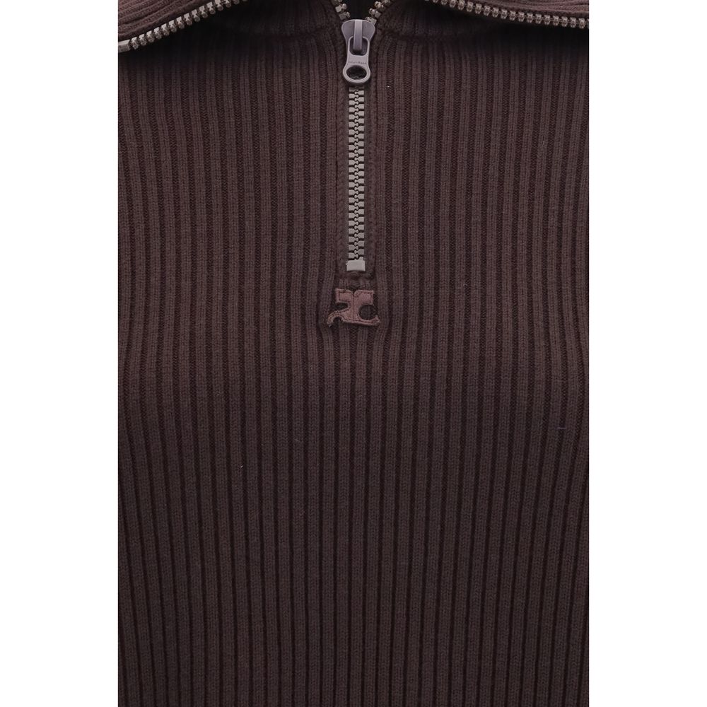 Courrèges Brown Wool Oves Aries Sweatshirt Courrèges