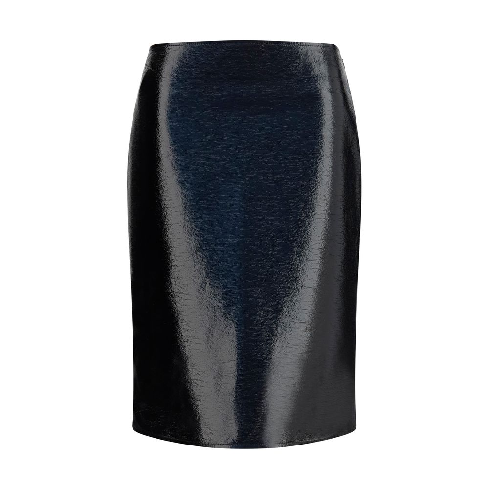Courrèges Bordeaux Cotton Midi Skirt Courrèges