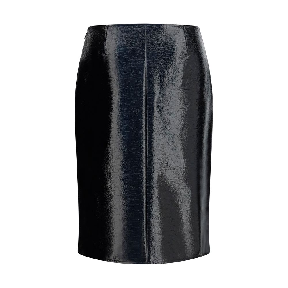 Courrèges Bordeaux Cotton Midi Skirt Courrèges