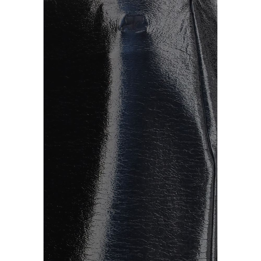 Courrèges Bordeaux Cotton Midi Skirt Courrèges
