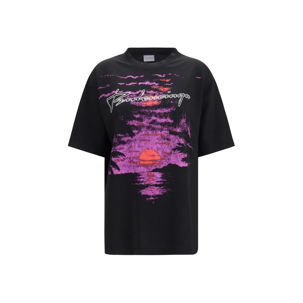 Balenciaga Black Cotton T-Shirt