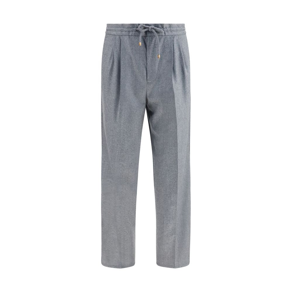 Brunello Cucinelli Gray Wool Oves Aries Casual Pants