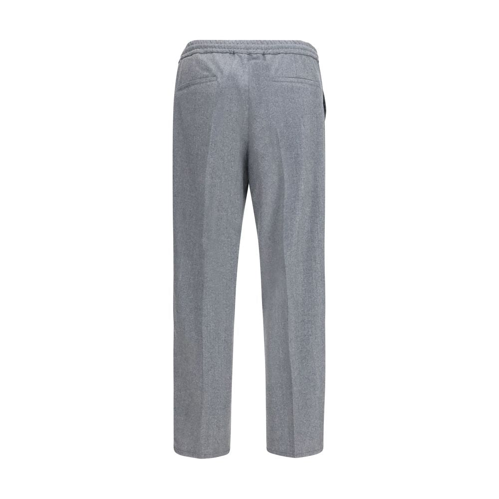 Brunello Cucinelli Gray Wool Oves Aries Casual Pants
