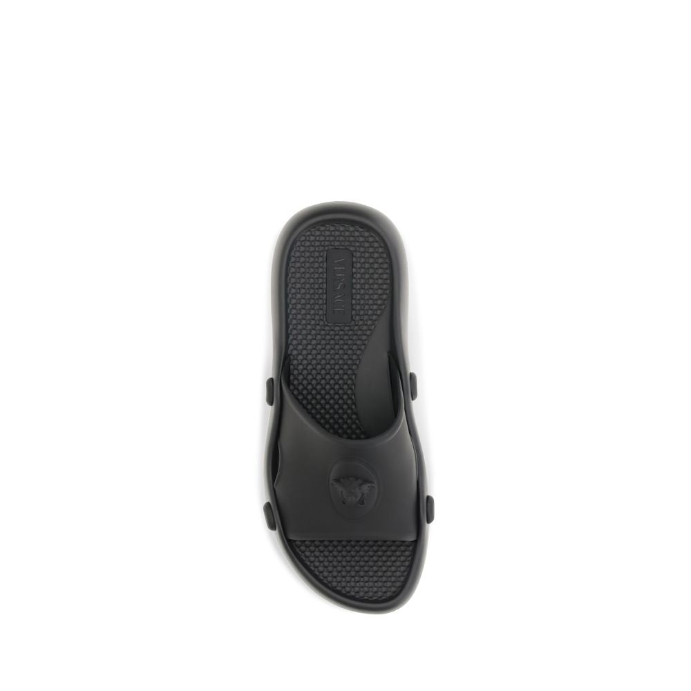 Versace Black Rubber Sandals Versace