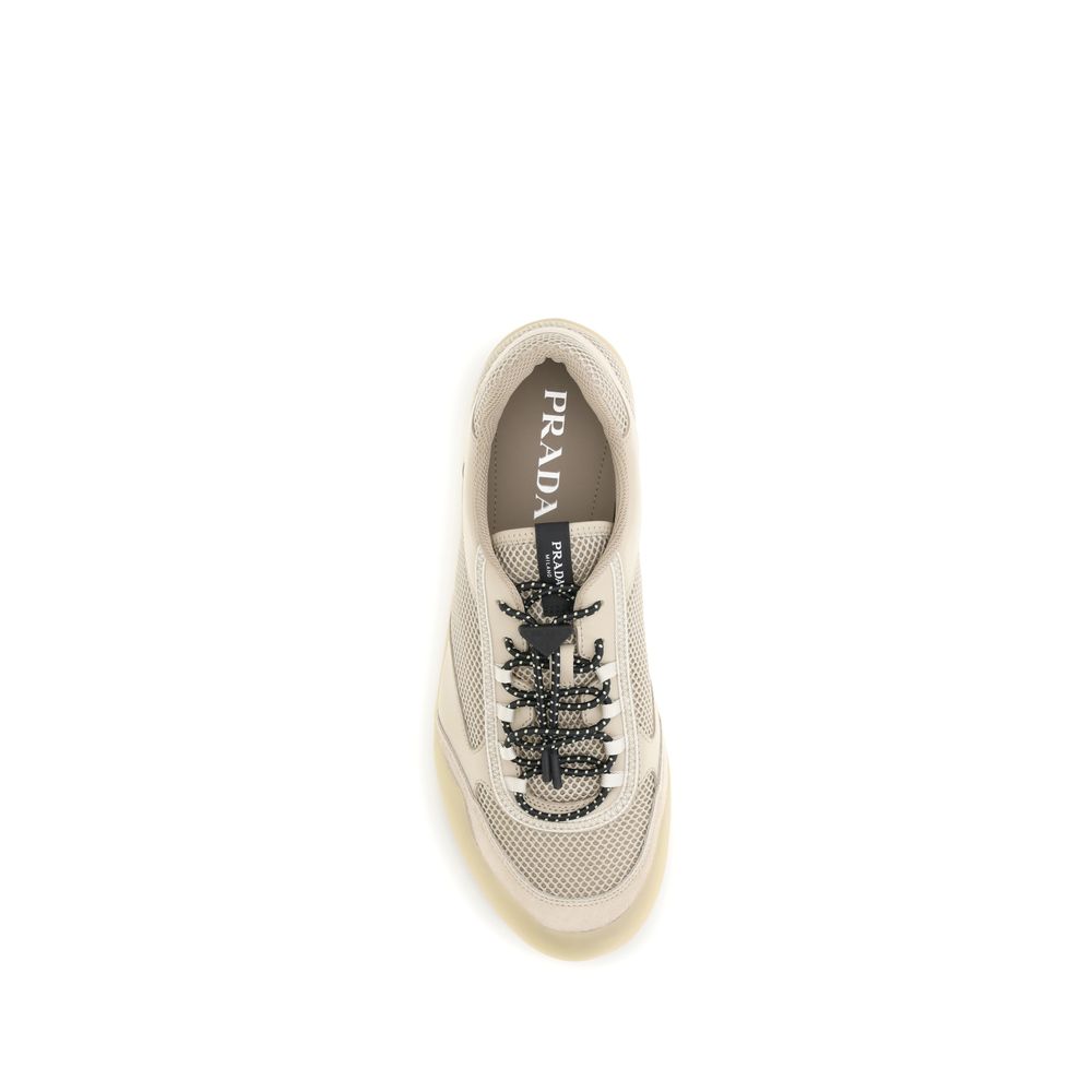 Prada Beige Polyester Athletic Sneakers