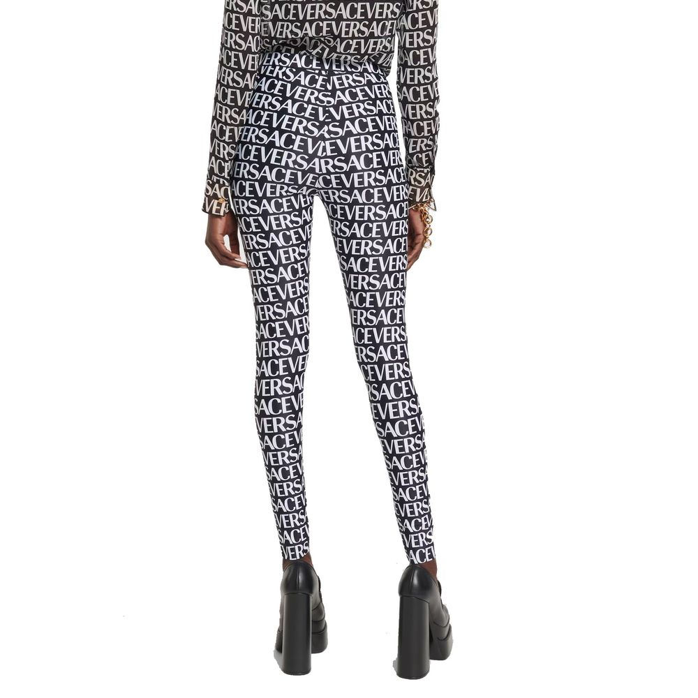 Versace Black Elastane Leggings