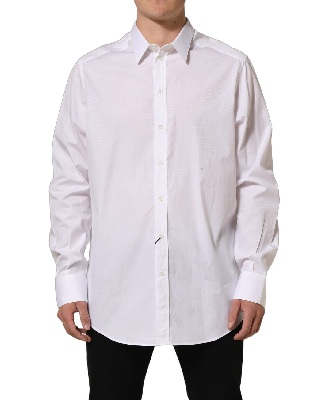 Dolce & Gabbana White Cotton Long Sleeves Men Dress Shirt