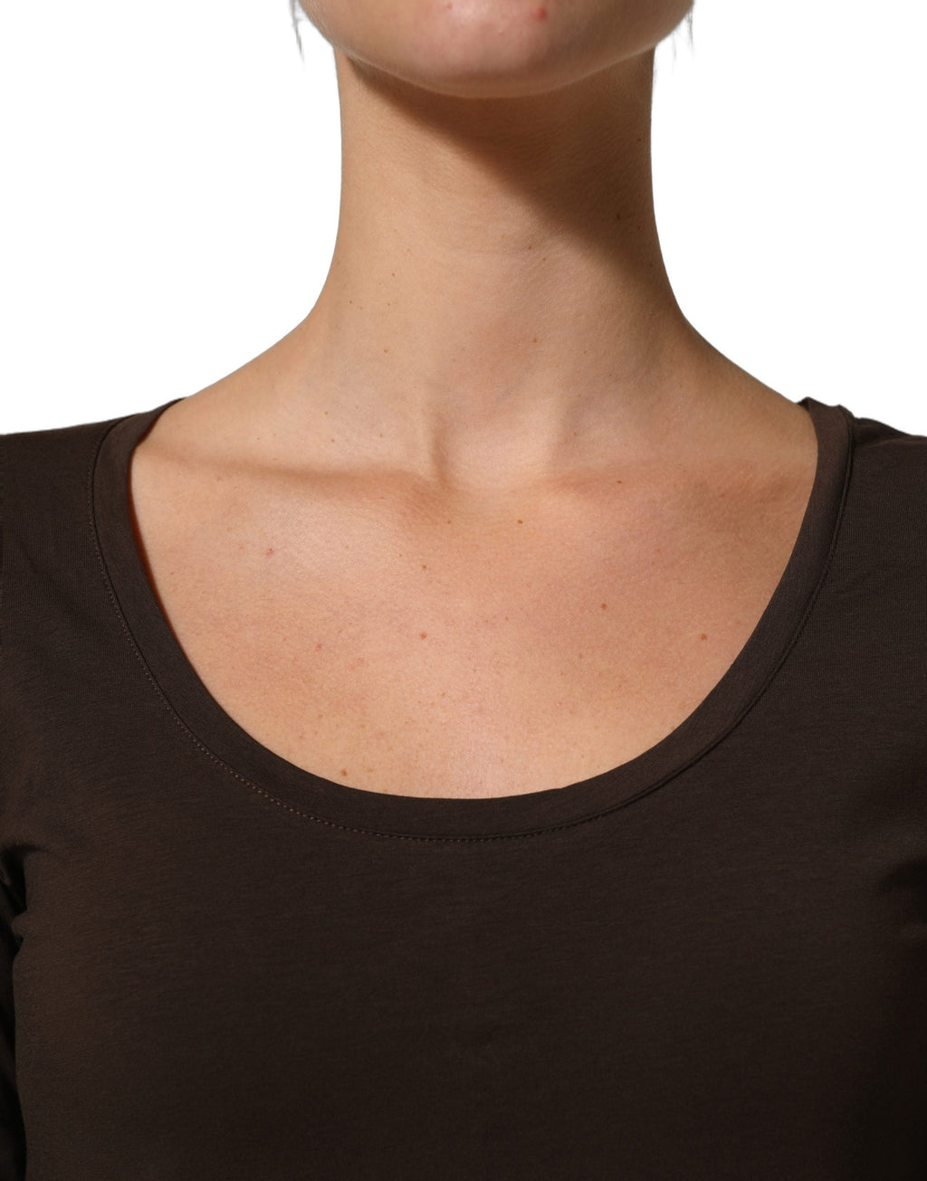 Alpha Massimo Rebecchi Brown Long Sleeves Round Neck Top