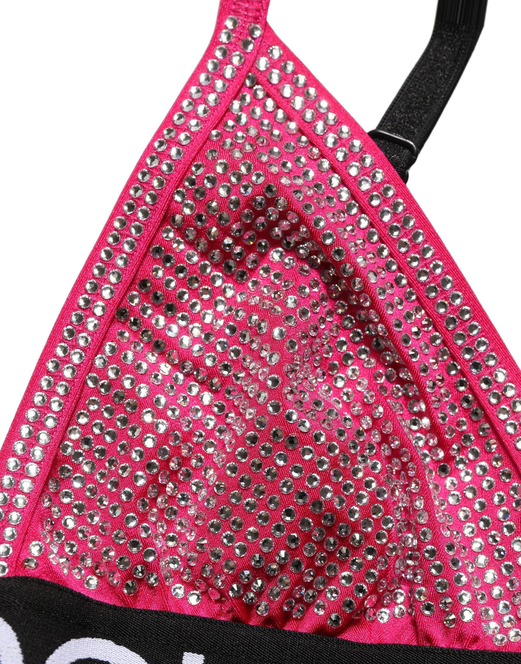 Dolce & Gabbana Pink Crystal Embellished Bralette Crop Top