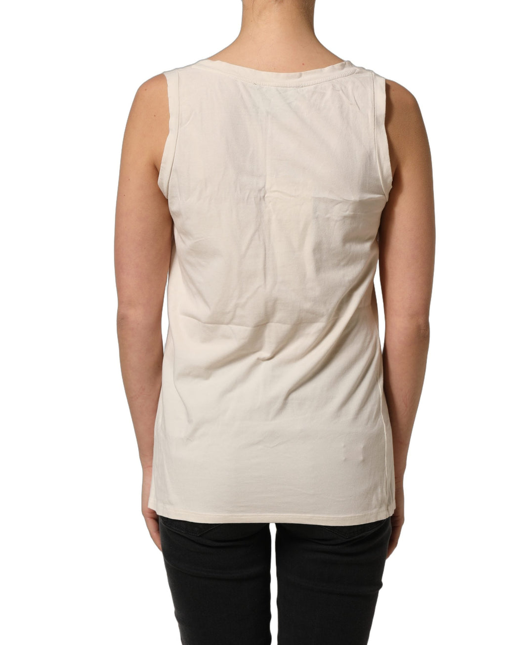 Aniye By Beige Viscose Sleeveless Round Neck Women Tank Top
