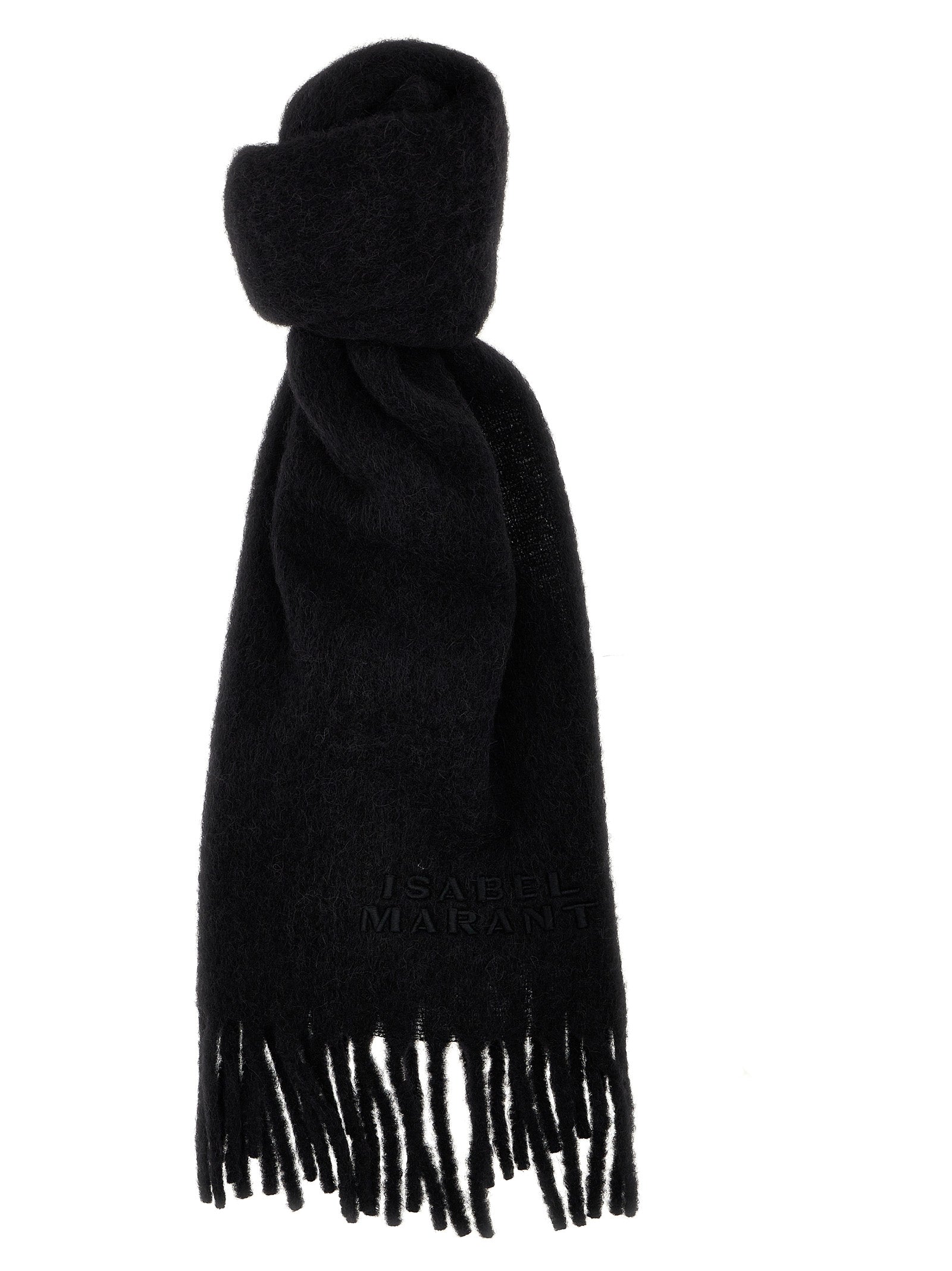 Isabel Marant Black Alpaca Leather Scarf