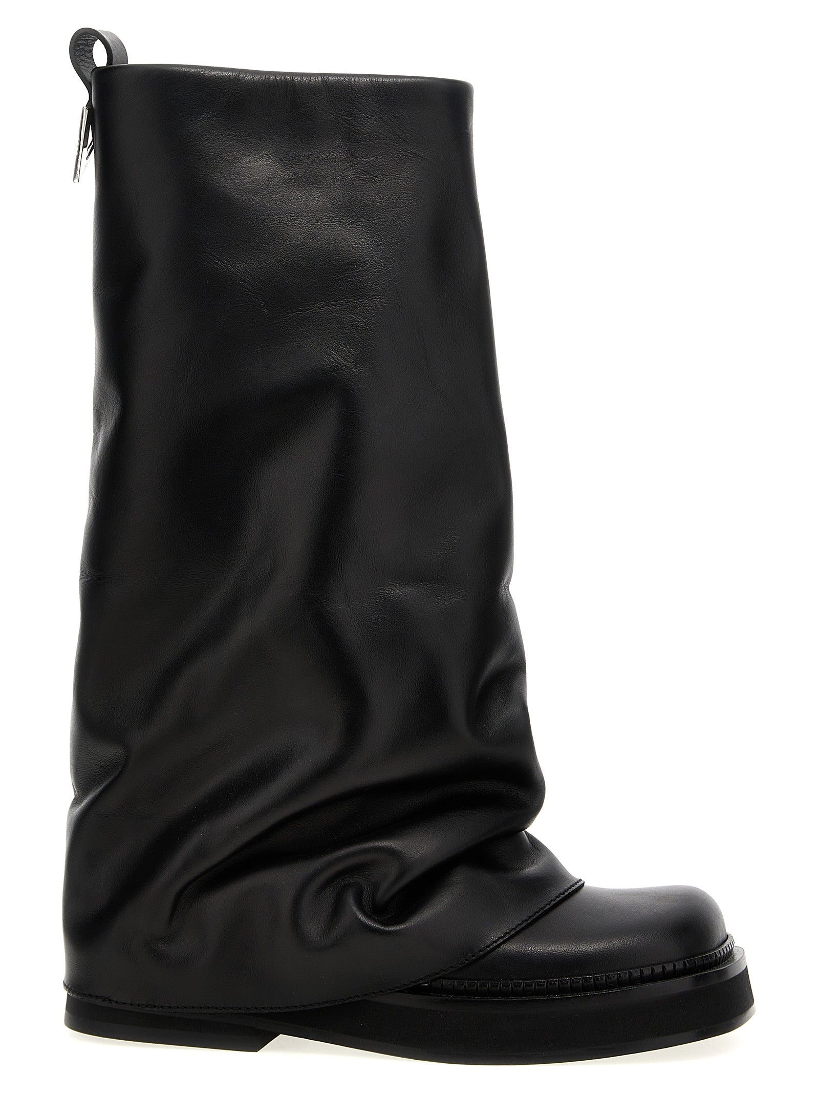 The Attico Black Calfskin Over The Knee