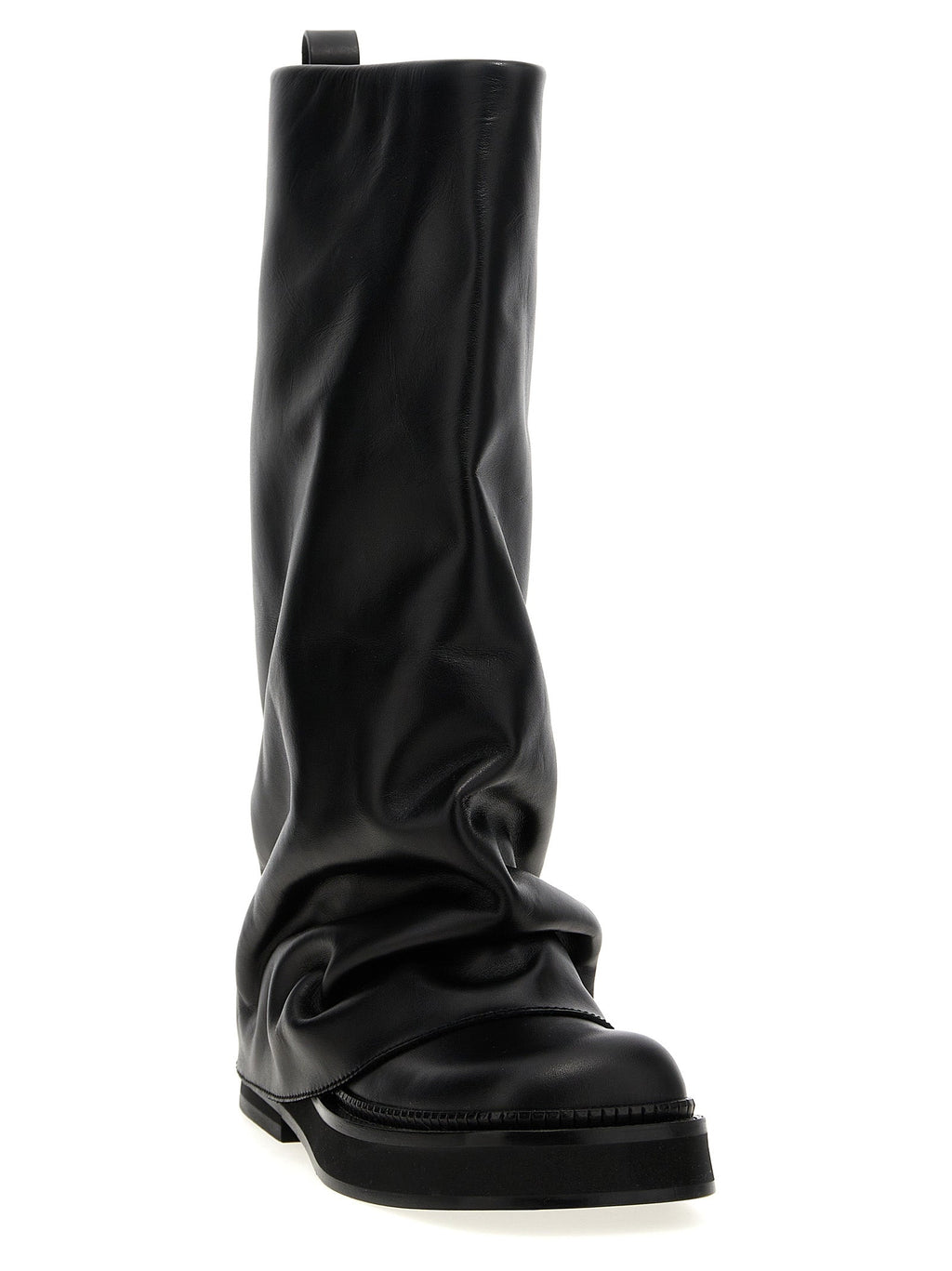 The Attico Black Calfskin Over The Knee