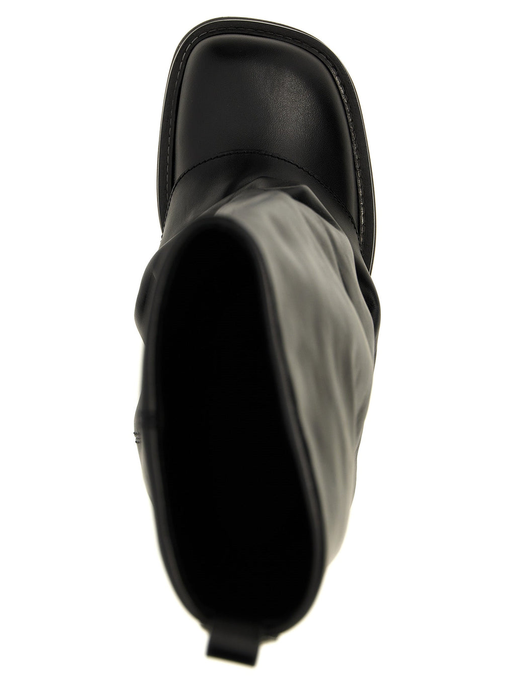 The Attico Black Calfskin Over The Knee