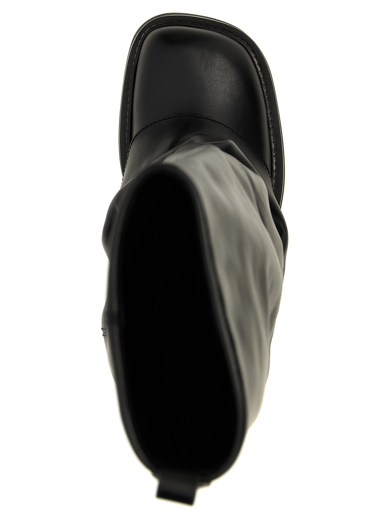 The Attico Black Calfskin Over The Knee