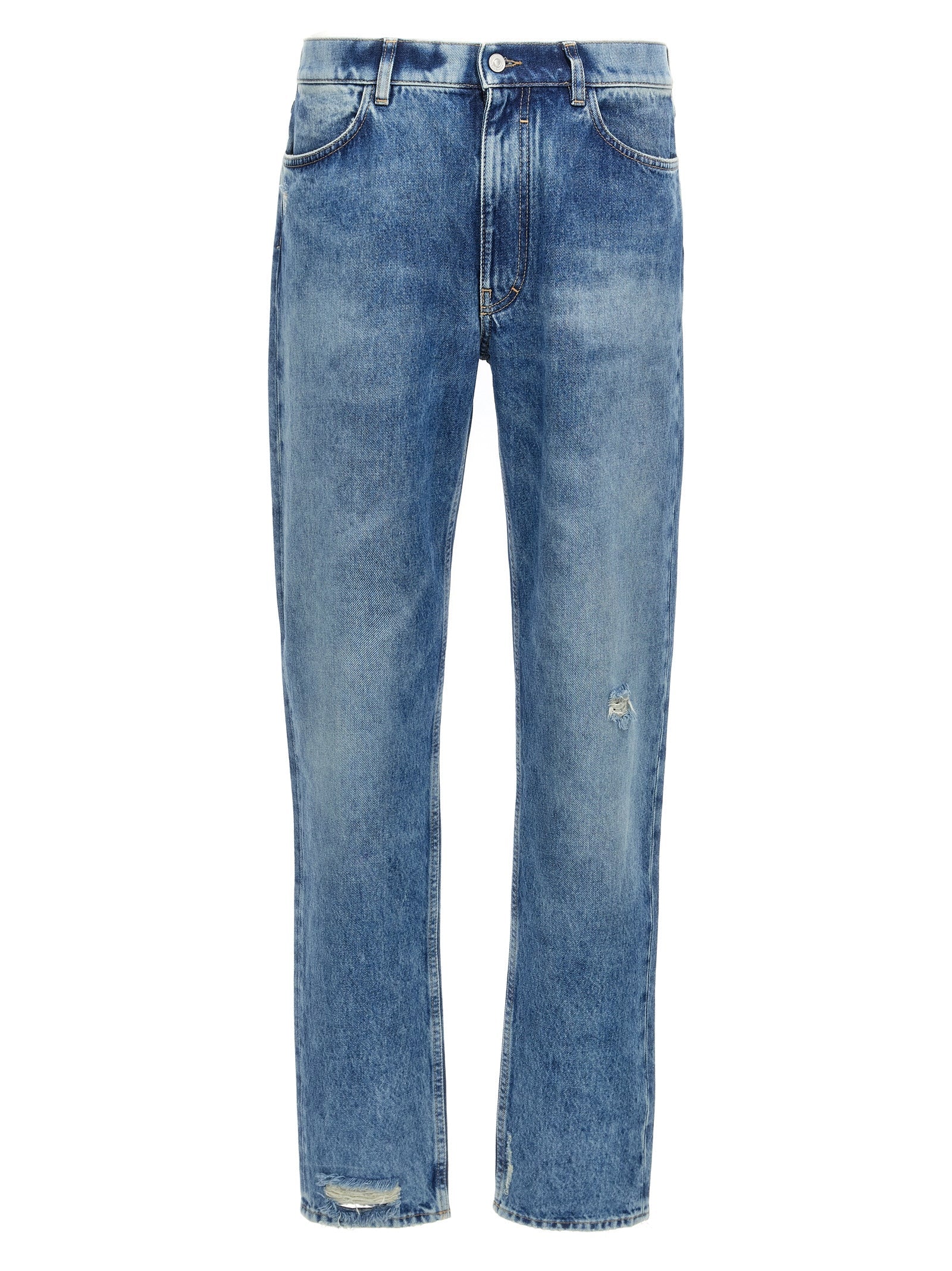 Givenchy Blue Cotton Straight-Leg Jeans