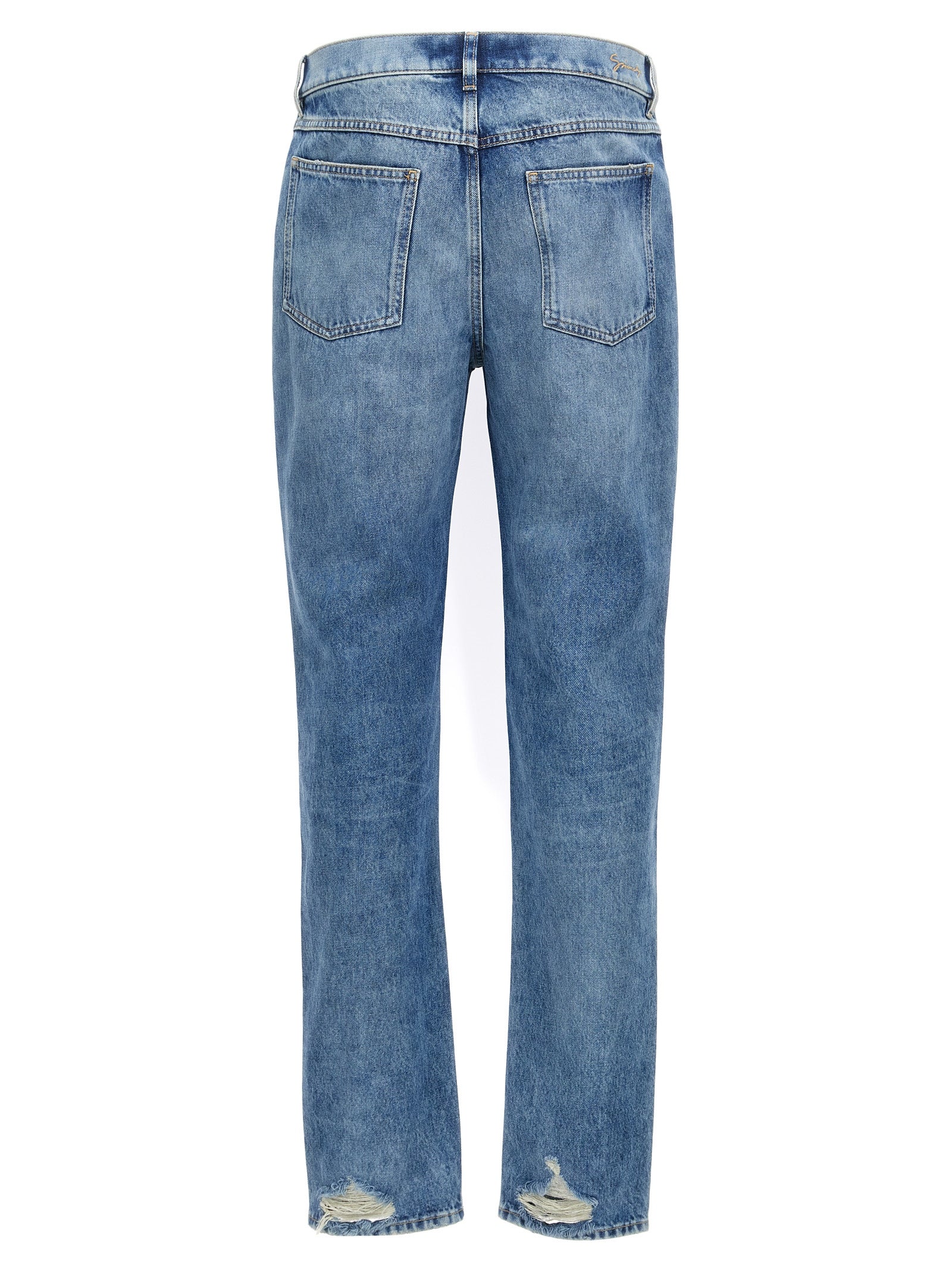 Givenchy Blue Cotton Straight-Leg Jeans