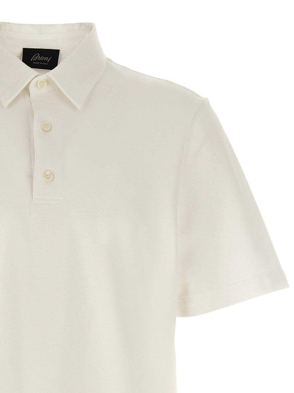Brioni White Cotton Polo Shirt