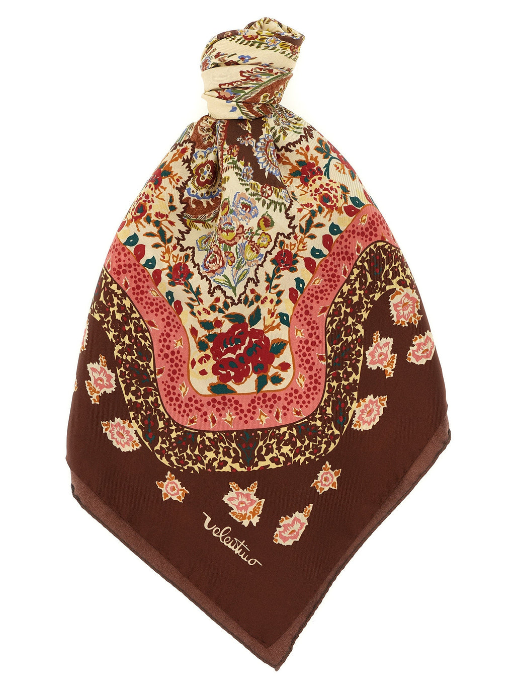 Valentino Garavani Brown Silk Foulard