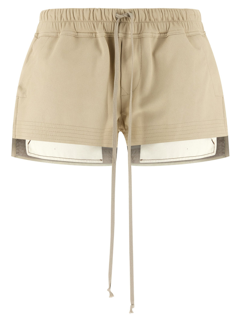 Rick Owens Beige Lamb Leather Bermuda Shorts
