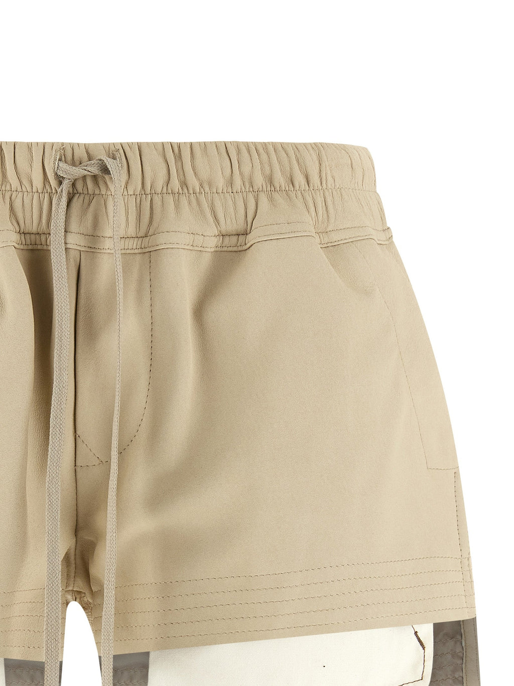 Rick Owens Beige Lamb Leather Bermuda Shorts