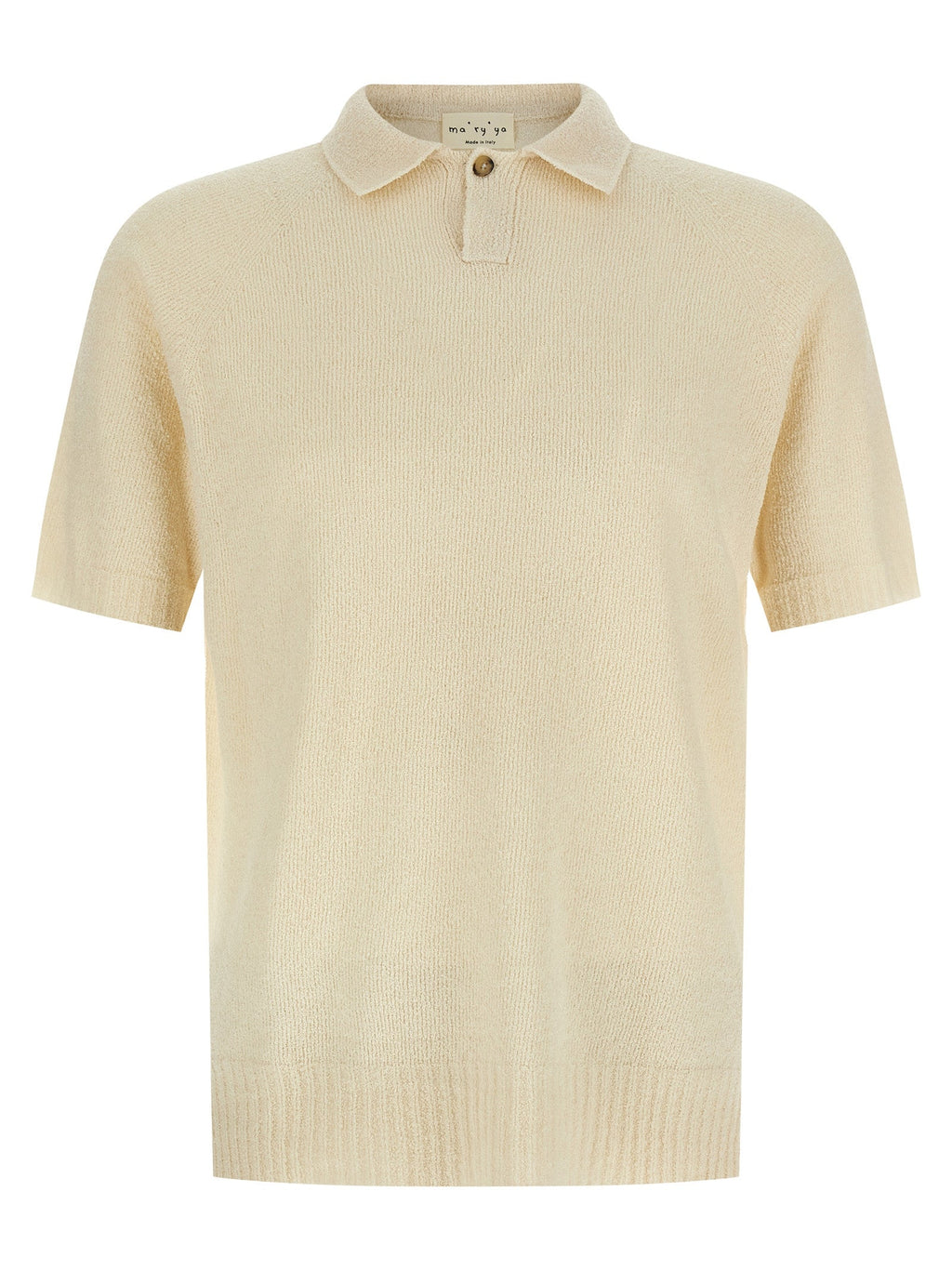 MA'RY'YA Beige Cotton Polo Shirt