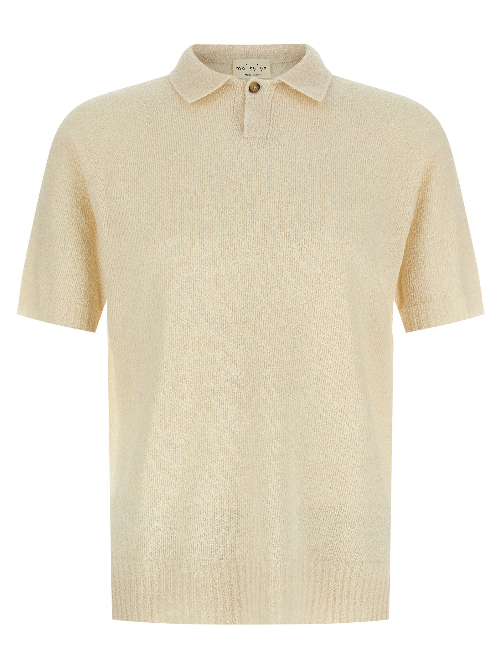 MA'RY'YA Beige Cotton Polo Shirt