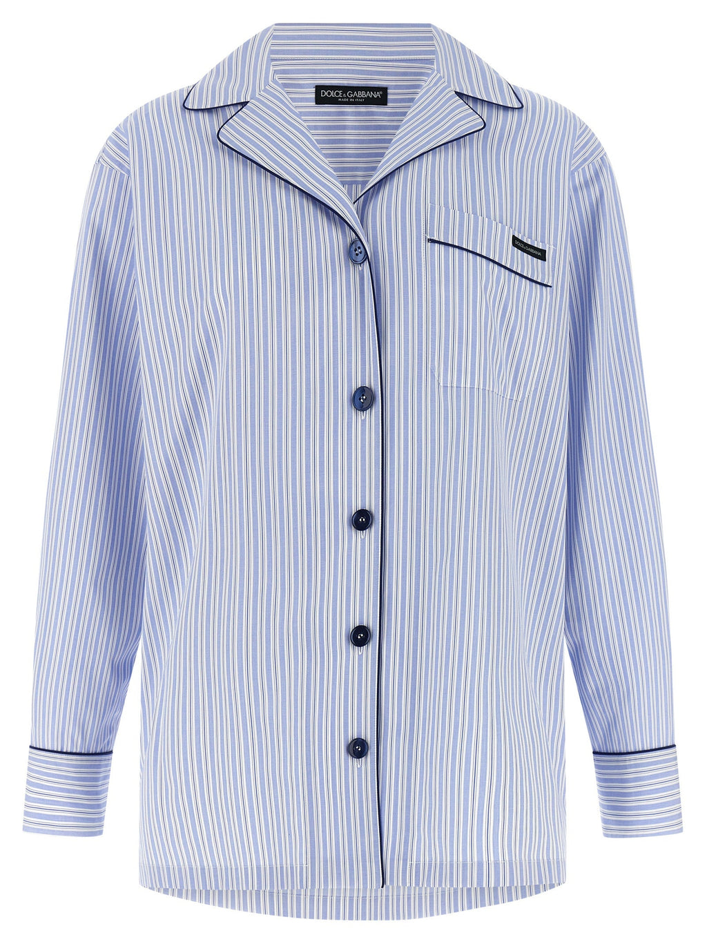 Dolce & Gabbana Blue Cotton Blouse