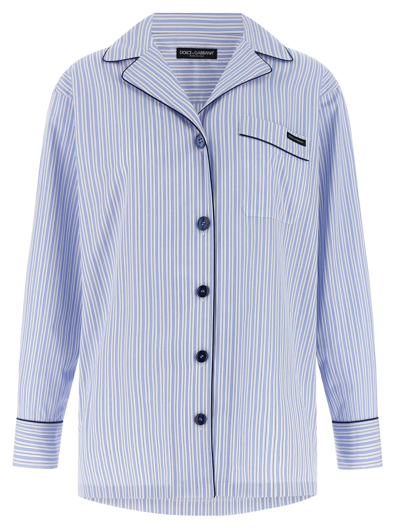 Dolce & Gabbana Blue Cotton Blouse