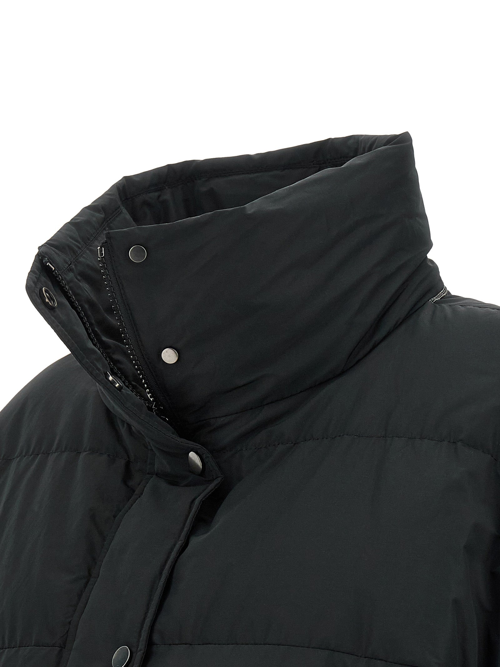 Brunello Cucinelli Black Cotton Full-Length Jacket