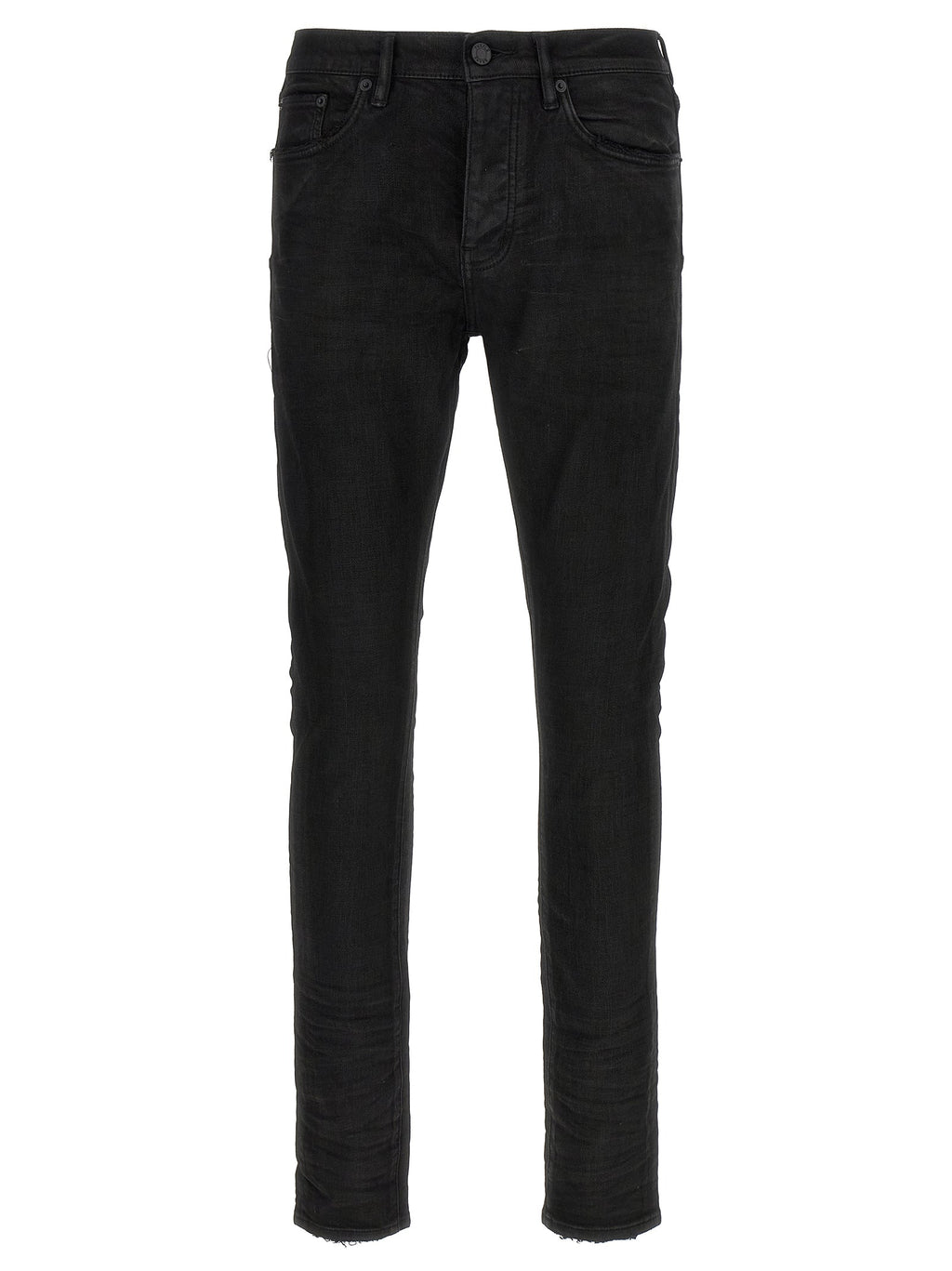 PURPLE Black Cotton Tapered Jeans
