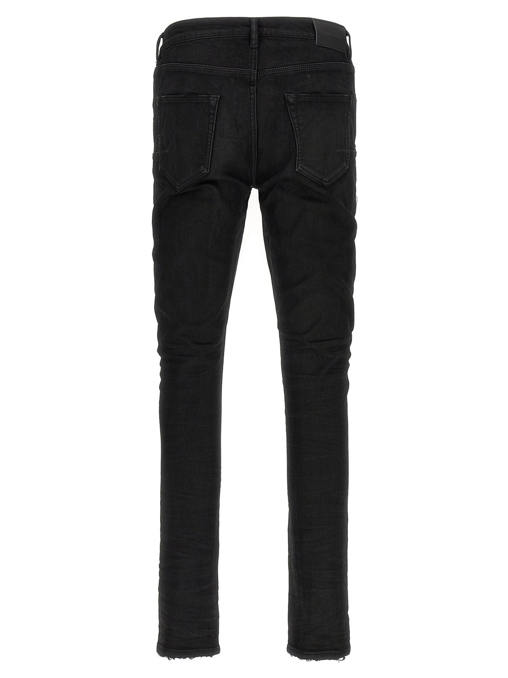 PURPLE Black Cotton Tapered Jeans
